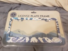 New Life Is Good Blue Stainless Steel License Plate Frame Camo Camouflage New Life Is Good Blue Stainless Steel License Plate Frame Camo Camouflage
