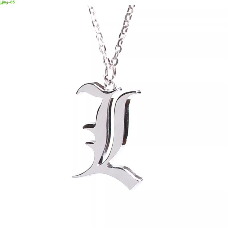 Anime Death Note L Necklace Pendant Chain Cosplay Jewelry Alloy