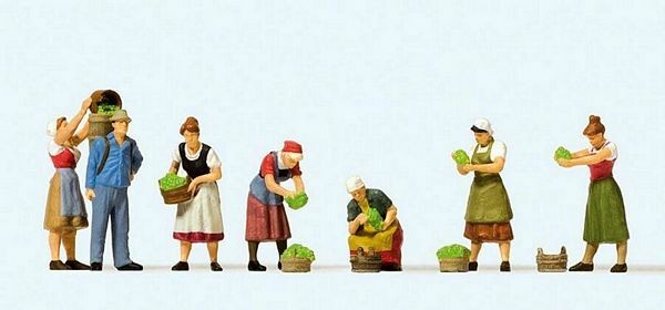 Preiser 10608 HO Scale Grape Harvest pkg(7)