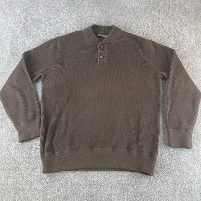 Eddie Bauer Sweater Mens XL Brown Knit Pull Over