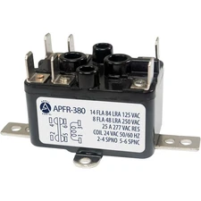 Appli Parts APFR-380 90-380, 24 VAC Coil, Heavy Duty Switching Fan Relay, SP Nor