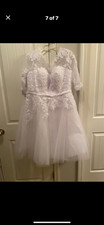 BEAUTIFUL tea length white wedding dress size...