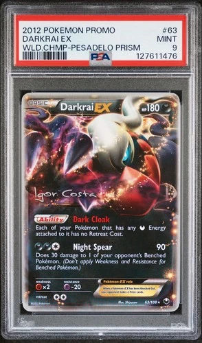Pokemon Darkrai EX 63/108 World Championship Pesadelo Prism Promo PSA 9 MINT