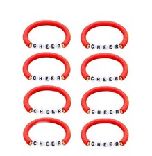 8Pcs Cheer Bracelet Stackable Clay Beaded Bracelets Disc Stretch Preppy Bracelet