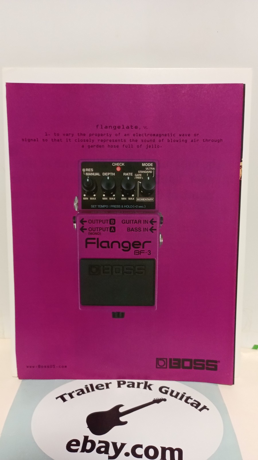 BOSS BF-3 FLANGER GUITER EFFECT PEDAL   PRINT AD.   11 x 8    s7