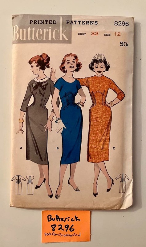Butterick 8296 Vintage Junior & Teen Panel Front Dress Size 12 Bust 32