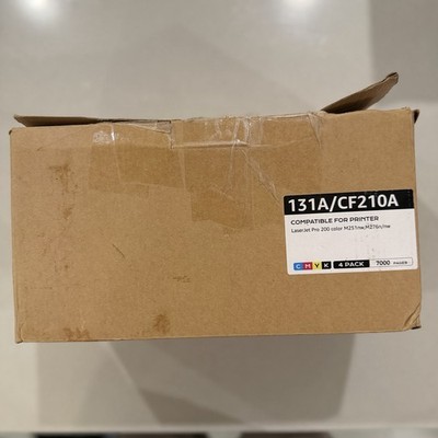 4 Pack Replacement HP 131A/CF21A Toner Cartridges for Laserjet Pro 200 Color