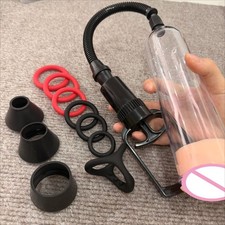 Penispumpe 7 Ringe Potenzsteigerung Power Pump Vakuum Penisverlängerung Extender