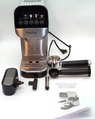 Bluebow Espresso Coffee Machine 20 Bar Cappuccino & Latte New, NO MILK TANK