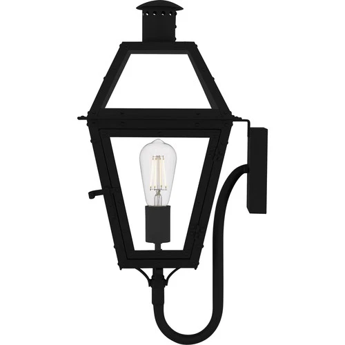 Earth Black  Outdoor Wall Lantern from the Rue De Royal Collection - Picture 4 of 5