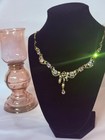 vintage sign, Cora aurora borealis AB rhinestone gold town for drop necklace1950 — photo 1