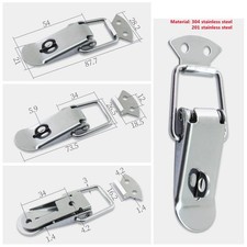 2 PCS Stainless Steel Spring Loaded Draw Toggle Latch Catch Clamp Clip Case See