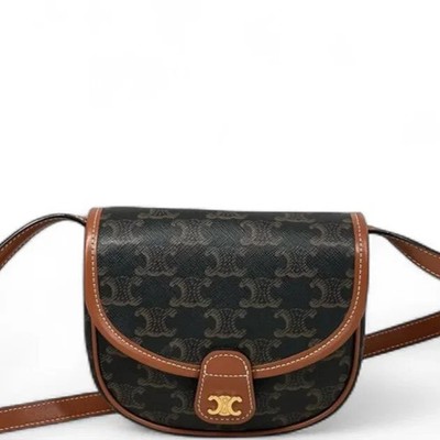 Celine Small Folco Bag Black Brown Triomphe (dh071626b8r)