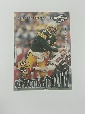 1997 Pinnacle Score Down N Town N Titletown QB Brett Favre Checklist #11D  NFL