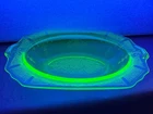 Anchor Hocking Green  Depression Uranium Glass Oval  Serving Bowl Princess 10”