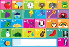 Ashley ABC Pictures Smart Poly Learning Mat, Single Sided, 13"x19" ASH 93706