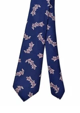 Atto Vannucci Navy Botanical Tie Handcrafted Italy