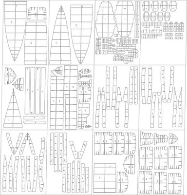 Modell-Zubehörsatz Lasercutsatz Spanten für USS Yorktown CV-5 1:200 GPM