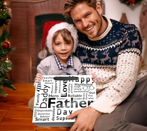  Bolsa grande de regalo para el día del padre con papel de seda y tarjeta 12,6" negra (12,5") Foto 4 de 4