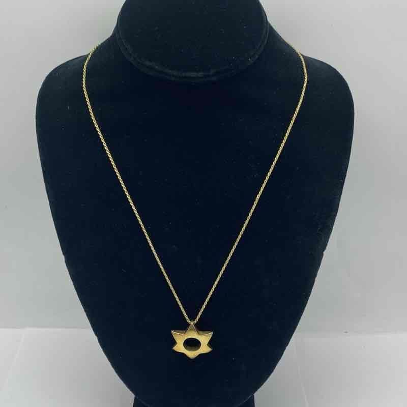 R&P Sterling Silver 925 Gold Plated Star of David Pendant Necklace 20.25"