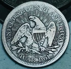 1853 Seated Liberty Quarter 25C RAYS ARROWS 90% Silver US Coin CC28321