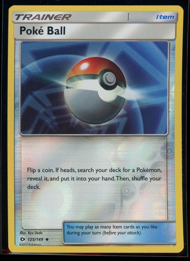 2017 Sun & Moon Poké Ball Reverse Holo Pokemon Card #125