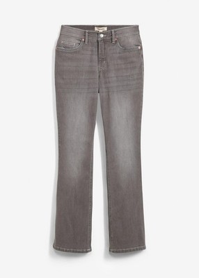 Neu Bootcut-Jeans High Waist Gr. 50 Grau Denim Used Damenjeans Freizeit-Pants