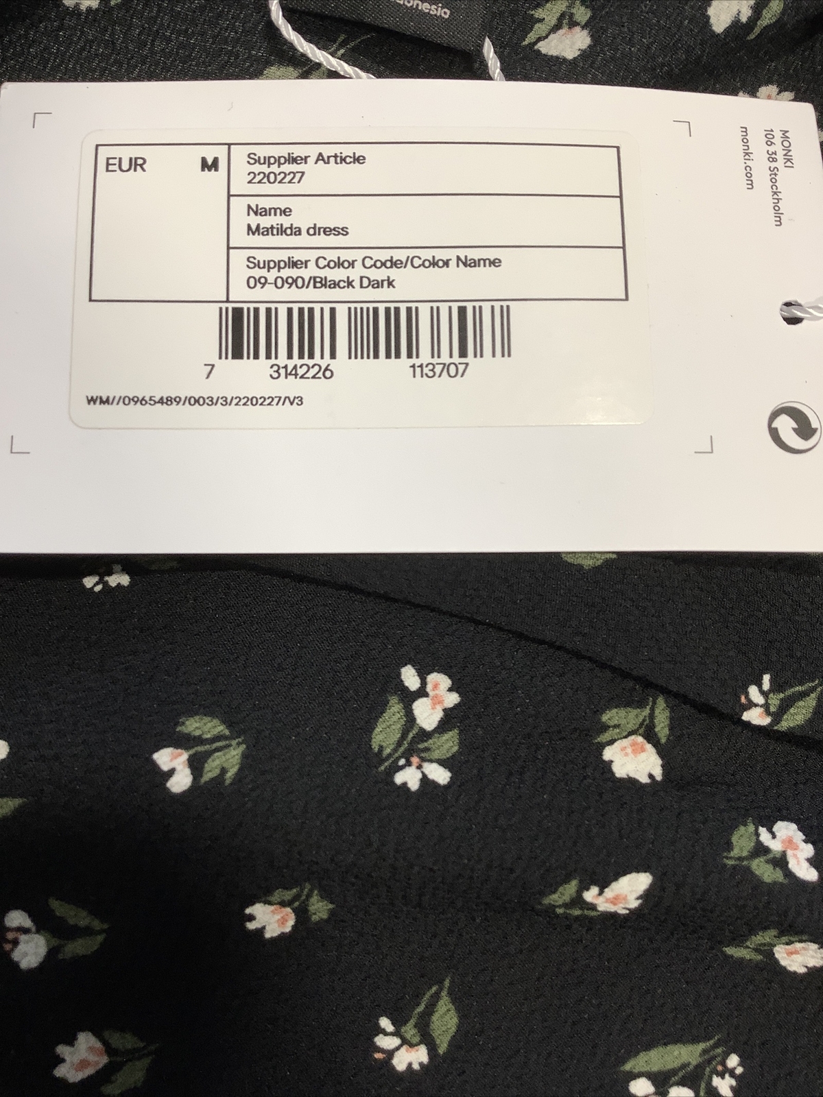 Monki Womens Floral Matilda Black Long 
