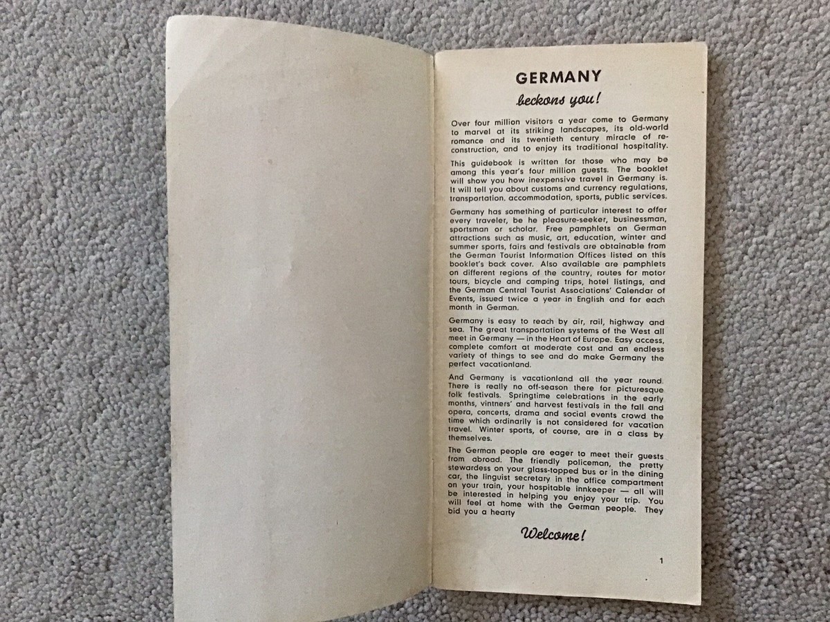 Vintage 1954 Traveling in GERMANY Travel Guide with Attached