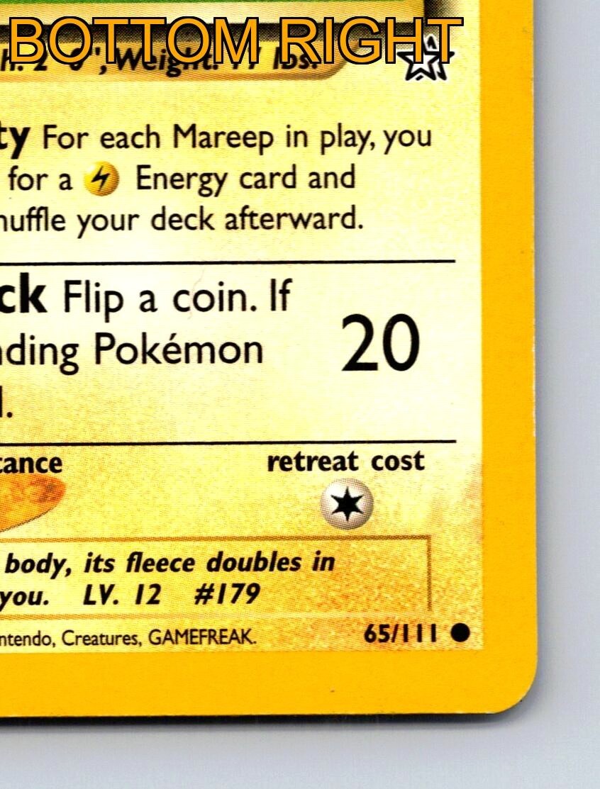 Mareep HP 40 Basic Pokémon Thundershock Attack Yellow Card Rarity