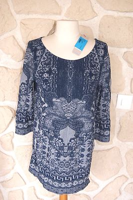 MAGNIFIQUE MANTEAU 3/4 noir à manches longues marque Eva Kayan EUR 89