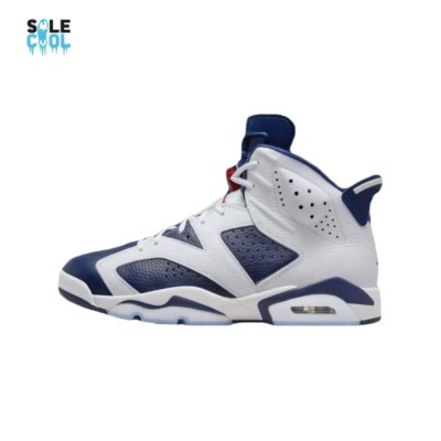 Air Jordan 6 ホワイト/ネイビー 箱付き　29㎝ Nike Air Jordan 6 Retro Olympic White Navy Blue Men's Shoes