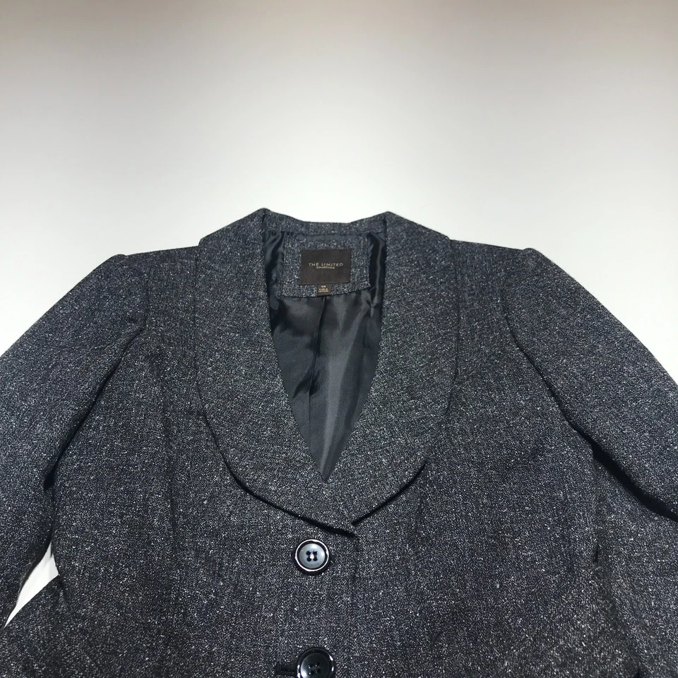 The Limited Collection 外套夹克女式 XS 码灰色-蓝色腰带弹力衬里 — 第 3/4 张图片