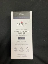 Cremo Hair & Beard Color #12 Deep Black No Mix No Mess Multiple Use New in Box!