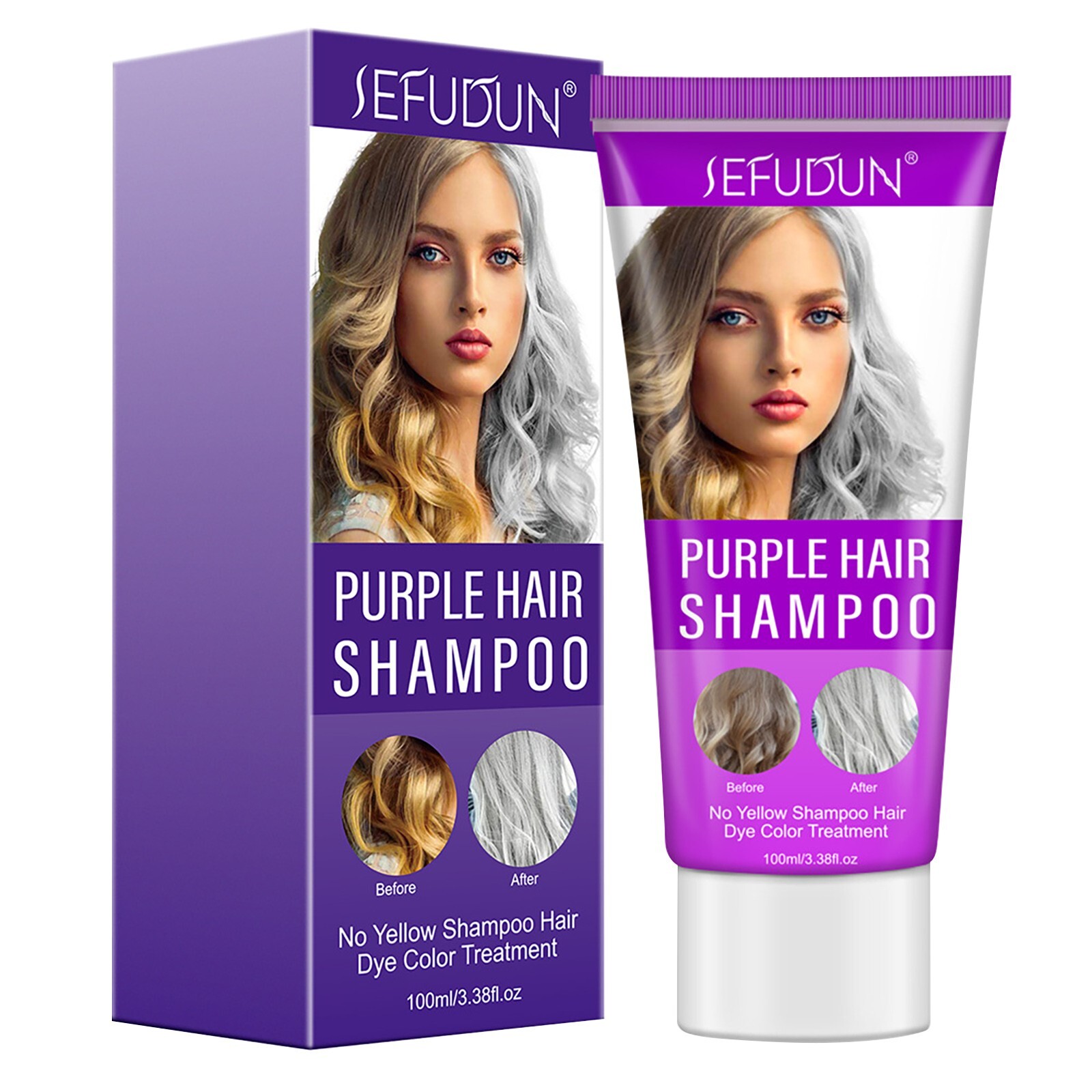 Purple Shampoo For Blonde Hair Lighten Discolored Silver Hair Copper  Conditioner | eBay