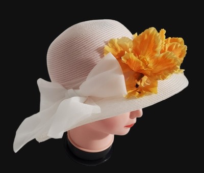 Vintage Hat Kentucky Derby Wedding Church Wide Brim Dressy  display picture 1