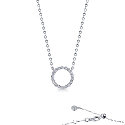 *BRAND NEW* Sterling Silver Platinum-Bonded with 0.54 CTW Open Circle Necklace