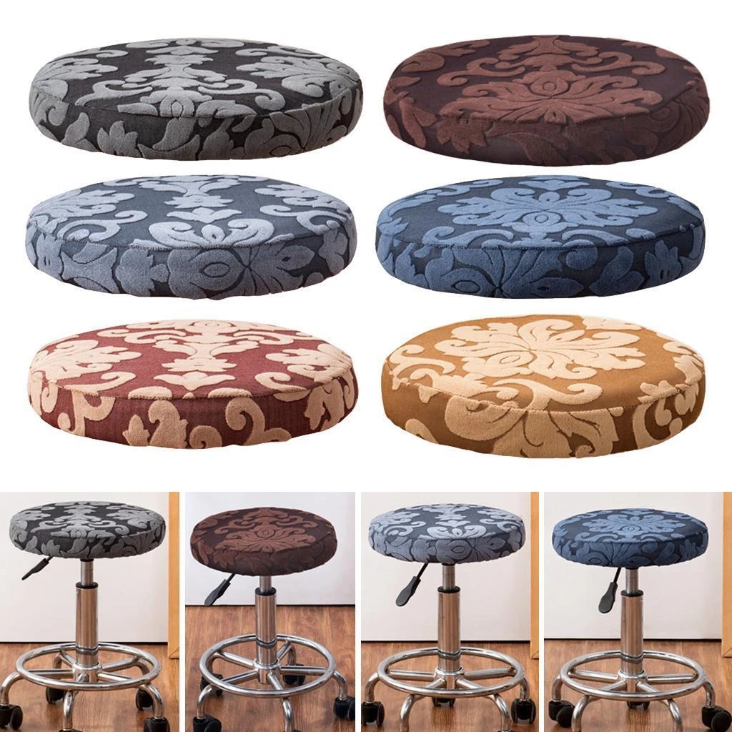Polyester Fabric Stretch Stool Covers home and bar Round Seat