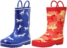 Norty Toddlers / Little / Big Kids Boys Girls Waterproof Rubber Rain Boots