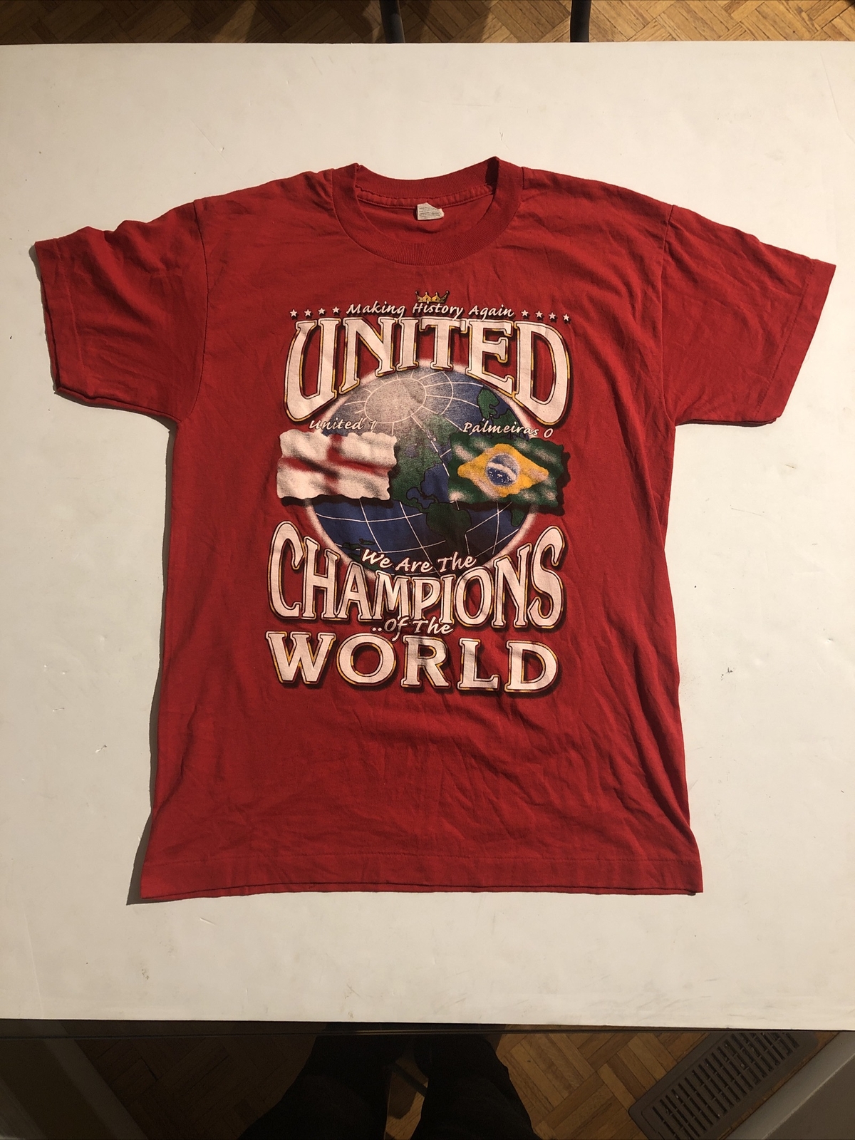 T-shirt Vintage Manchester United Taille XL Homme Gris