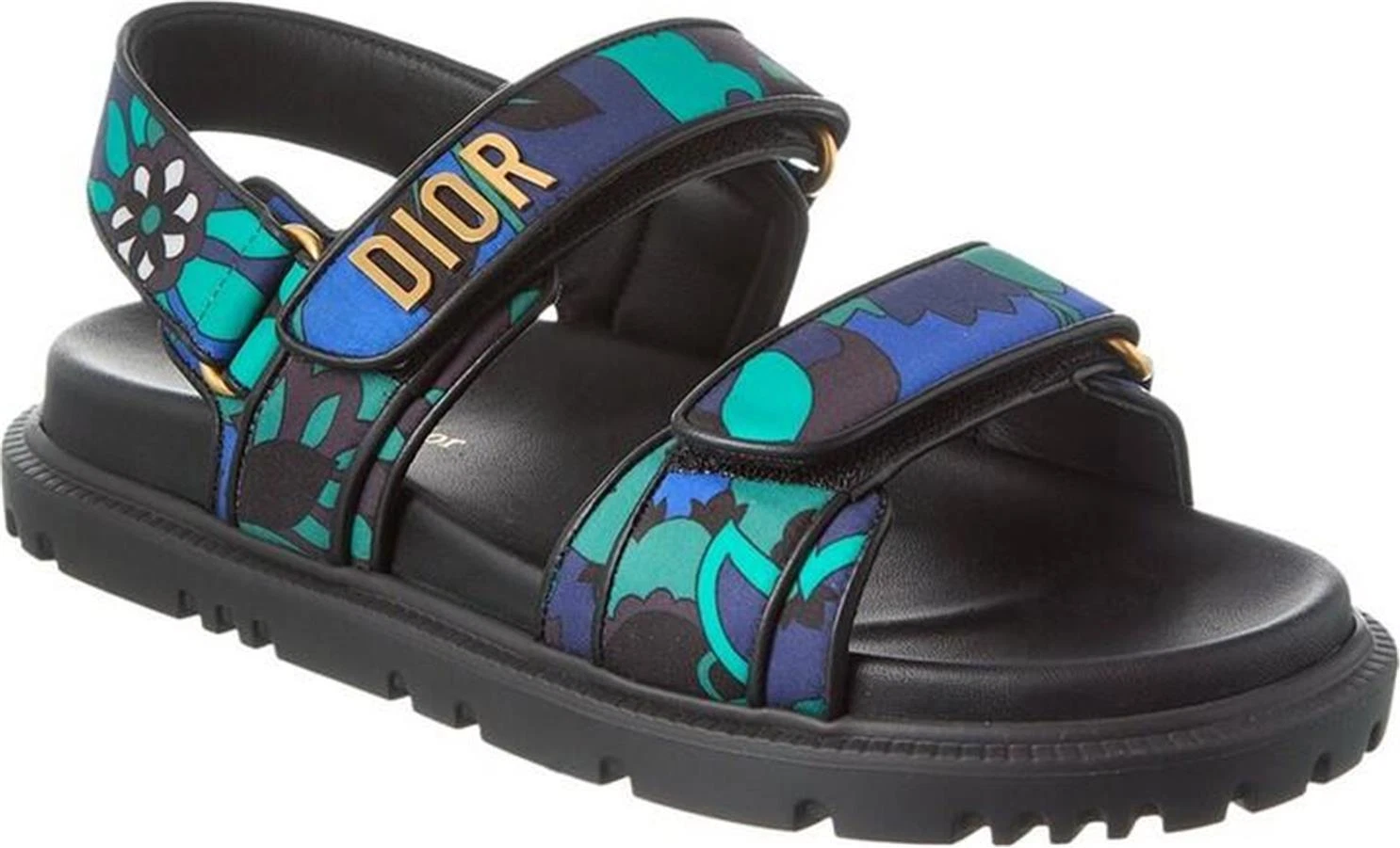 Sandales plates DIOR ACT DiorAct Dior Act Jardin Inde tissu papa chaussures