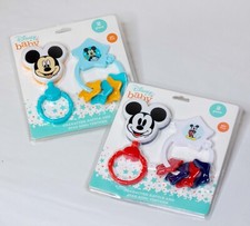 DISNEY Baby Character Rattle And Star Key Teether MICKEY PACK - 2 PACK 4 items 