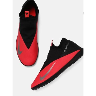 NIKE Youth Phantom Vision 2 Club Df Tf Football Slip-on Shoes Red