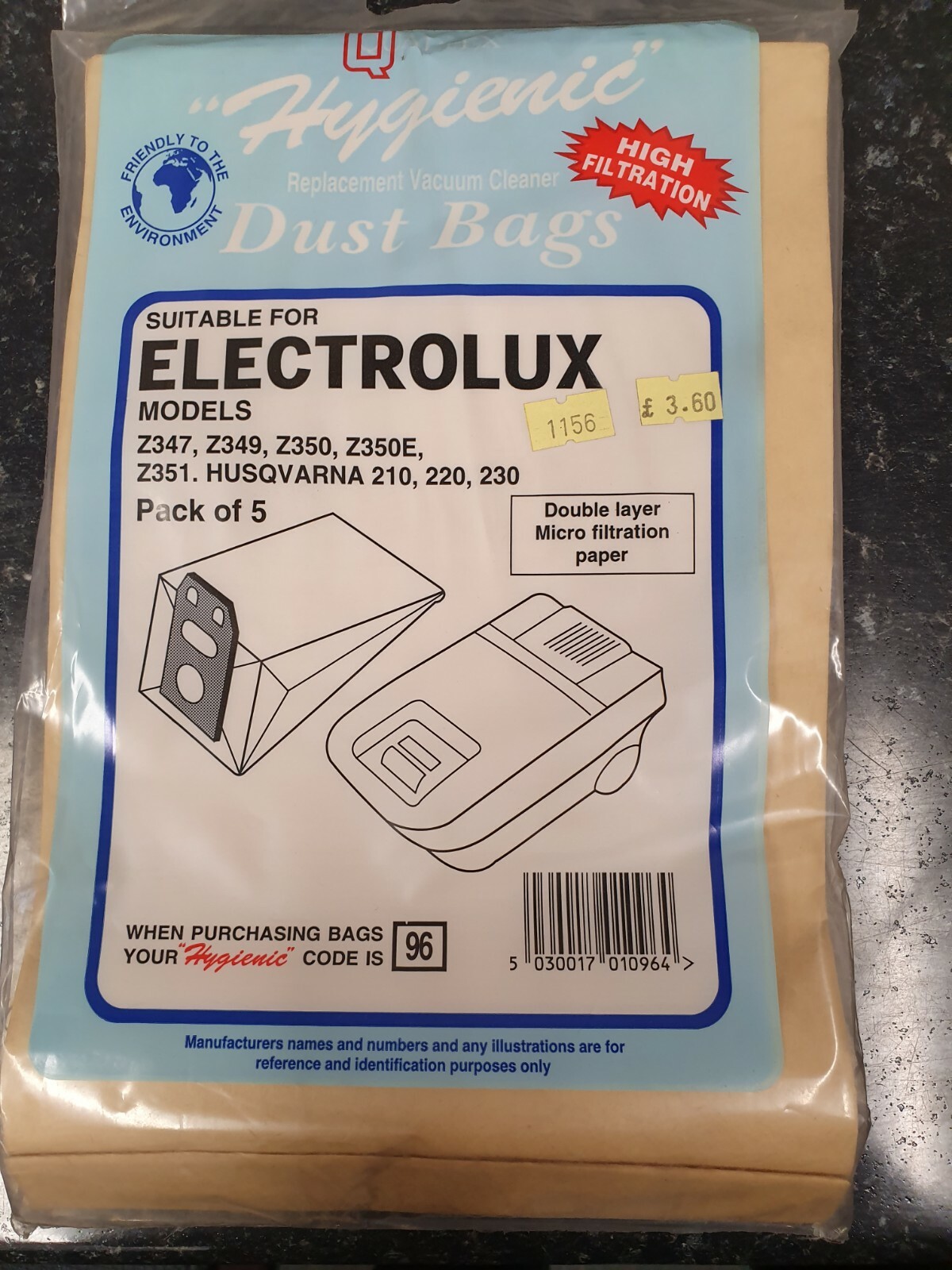 Qualtex hygienic 96 cylinder vacuum cleaner bags eBay