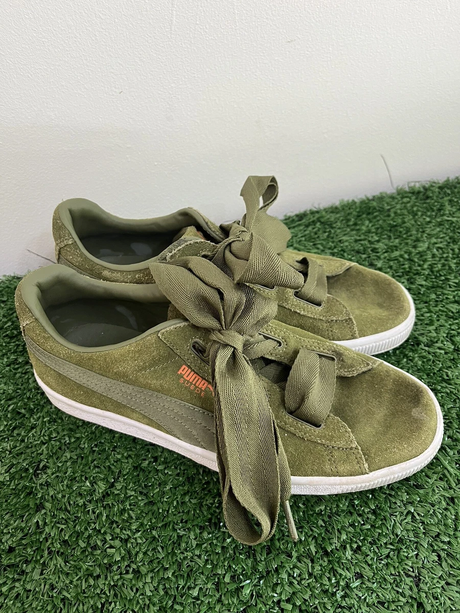 Olive green puma sneakers sale
