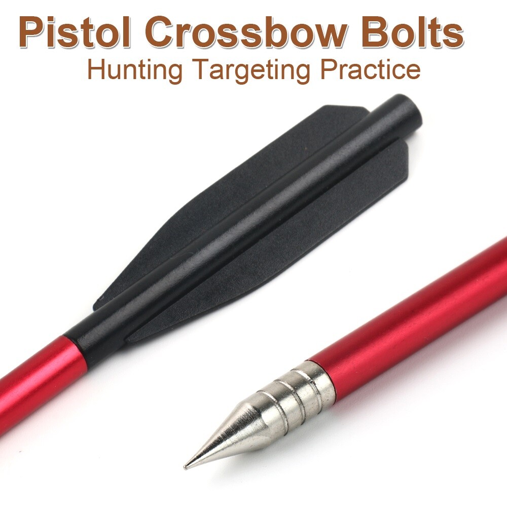 24Pcs Aluminum Crossbow Bolts Arrow For 50 &80 lb Pistol Crossbow