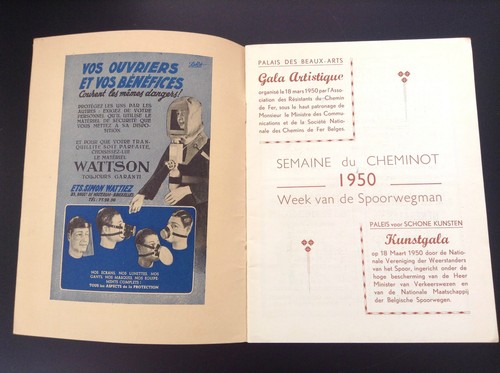 RARE Gala artistique 1950 SNCB chemins de fer Trains Michiels TBE - Picture 2 of 7