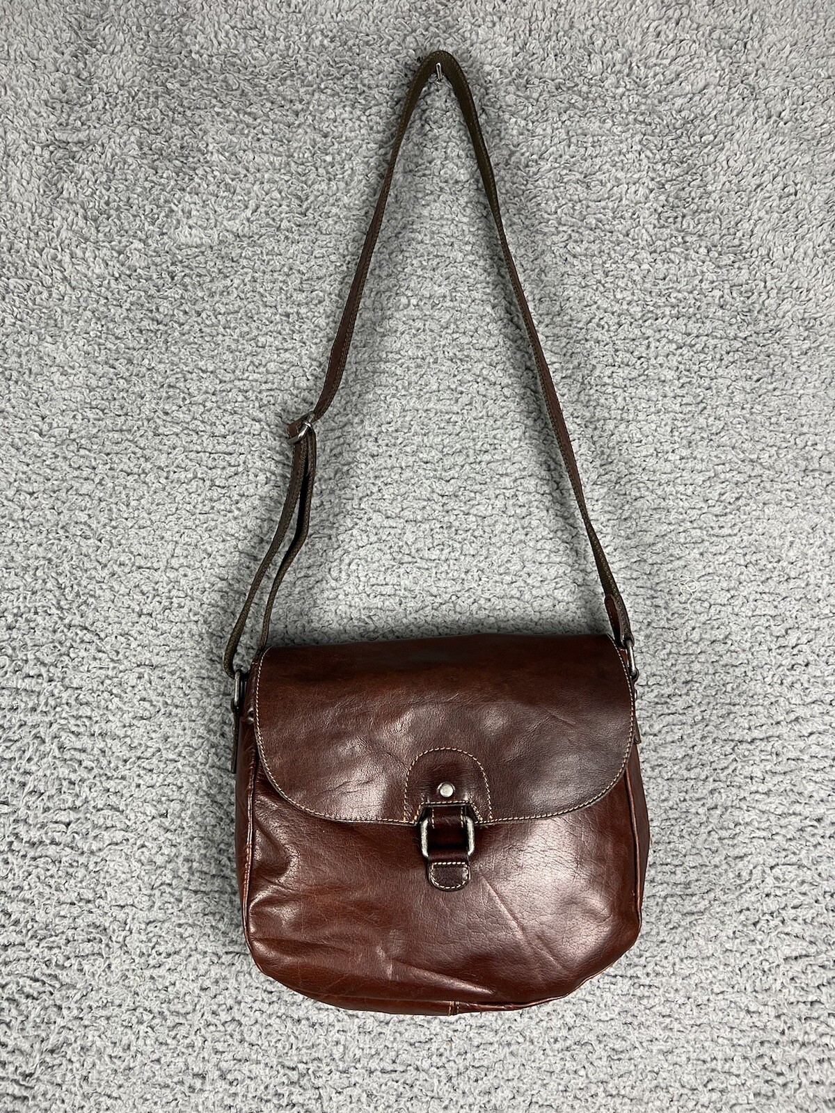 VTG Jack Georges Handbag Shoulder Carry Brown Leather Purse Hobo Crossbody EUC