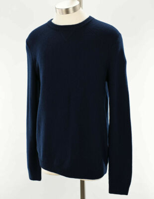 MICHAEL KORS Mens Dark Midnight STITCH Crew Neck Wool Blend Sweater XXL NWT