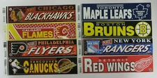 Vtg NHL Hockey CHOOSE YOUR TEAM Bumper Sticker Wincraft YOU PICK CHOICE 12 x 3